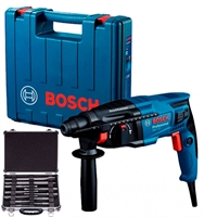 Изображение Перфоратор Bosch GBH 220 Professional в чемодане с набором буров и зубил SDS-plus Mixed Set 11 предметов 06112A6020+2608578765